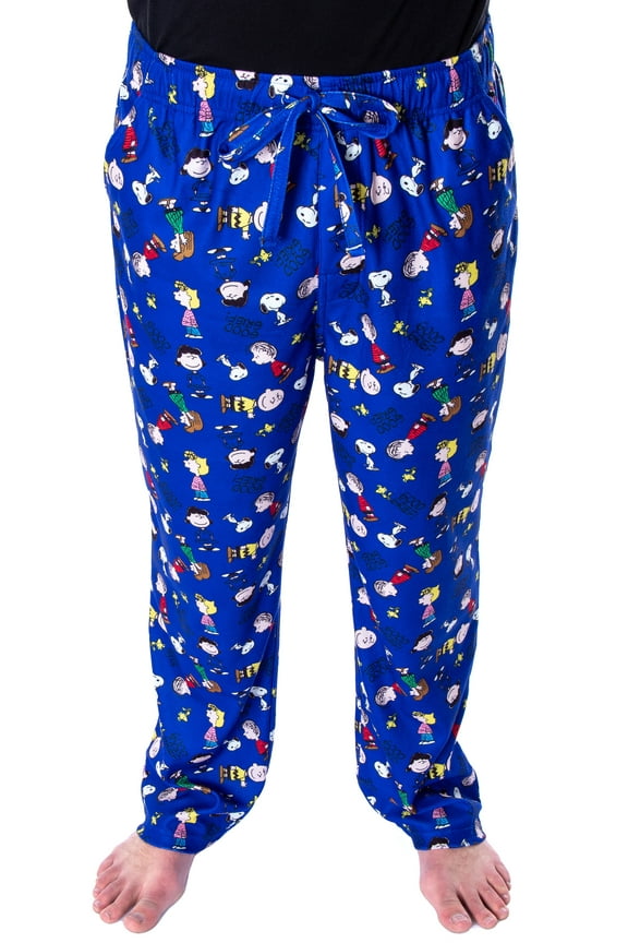 Peanuts Men's Good Grief! All-Over Character Pattern Loungewear Sleep Pajama Pants