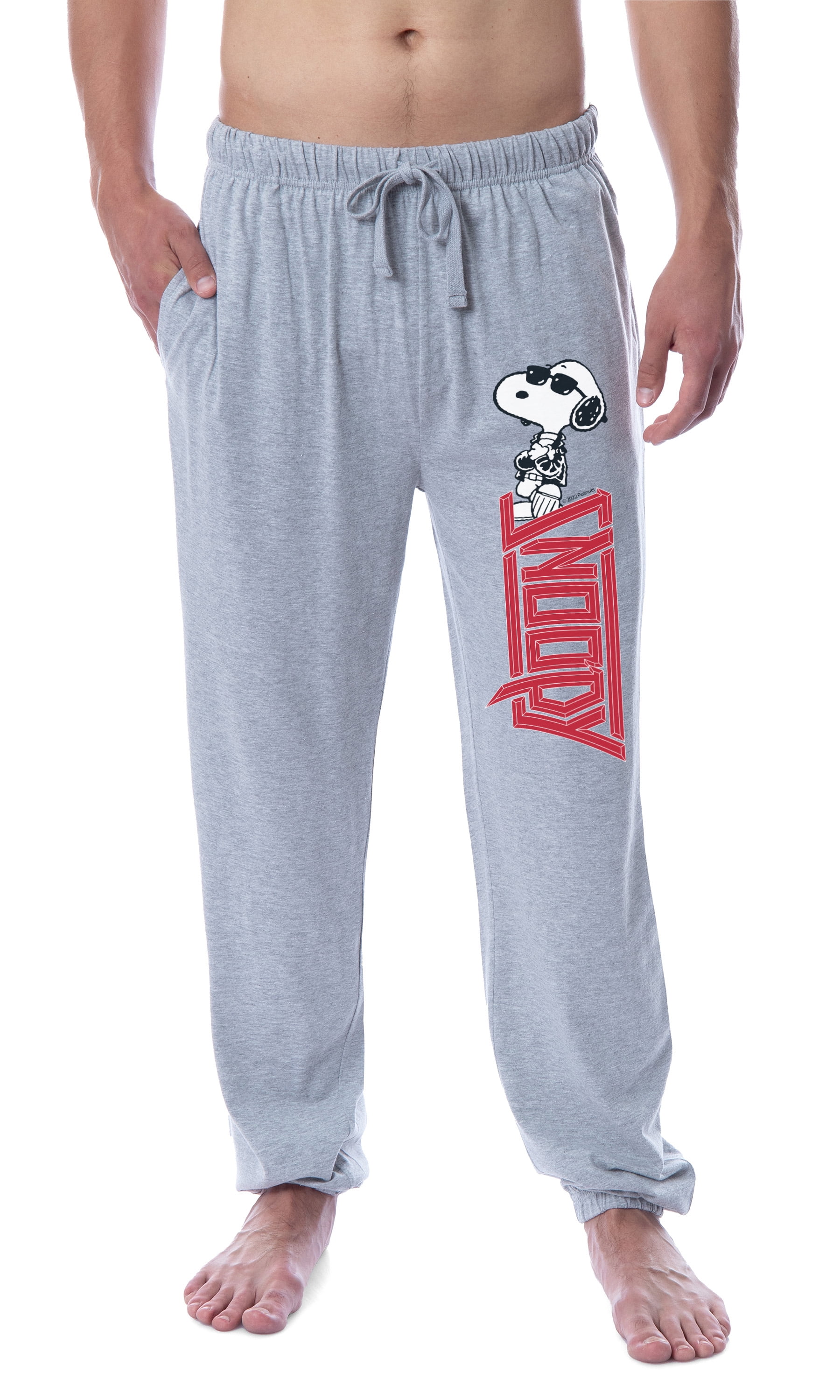 Peanuts Men's Joe Cool Rocker Character Logo Sleep Jogger Pajama Pants ...