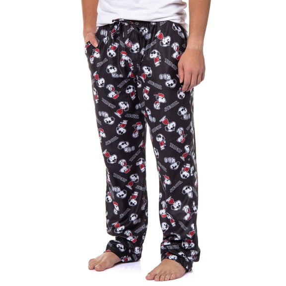 Peanuts Men's Joe Cool Snoopy Character All-Over Tossed Print Sleep Lounge Pajama Pants