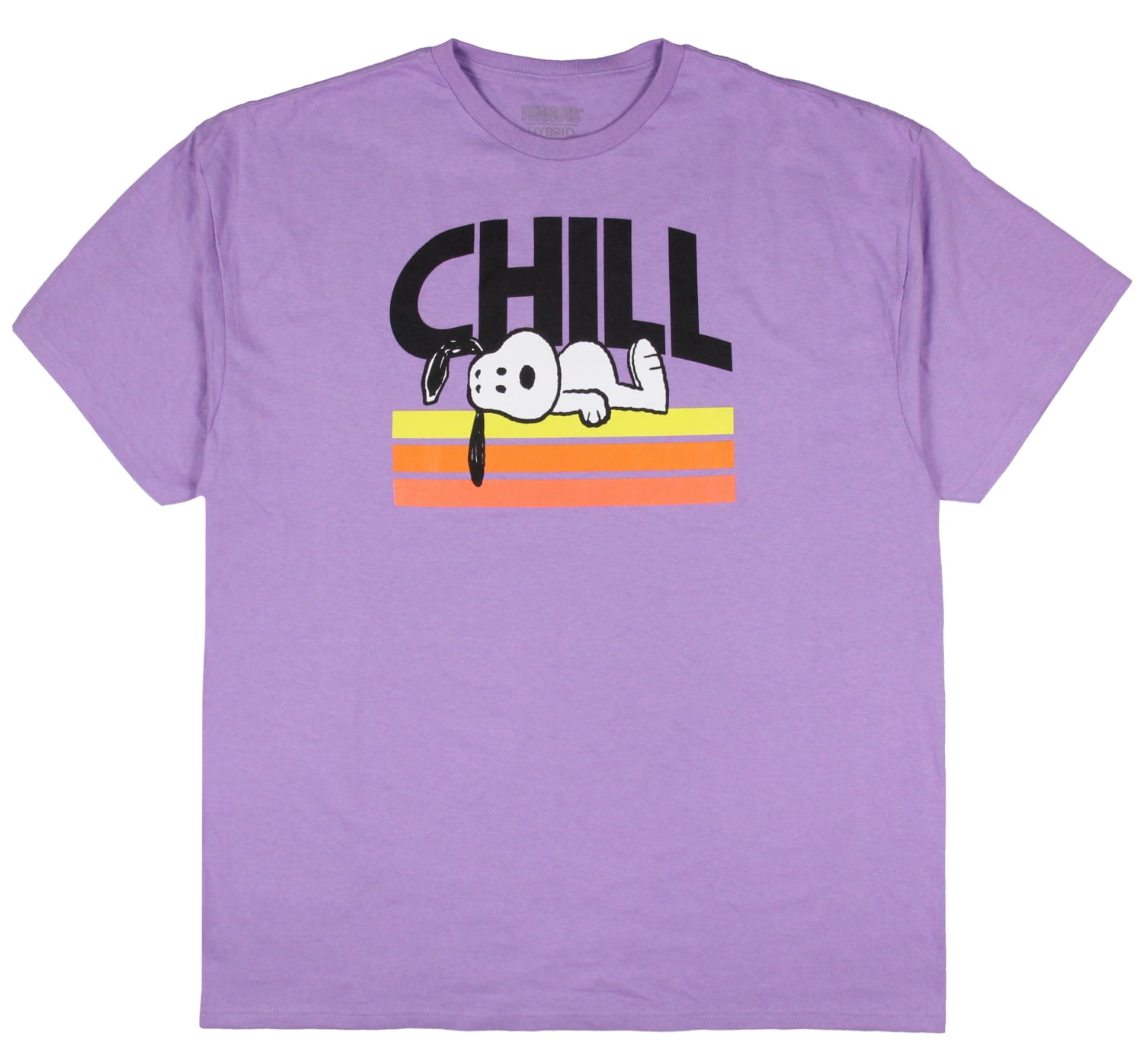 Men\'s Vintage (Lilac, Peanuts T-Shirt Snoopy Stripes Chill Graphic Relaxing 2XL)