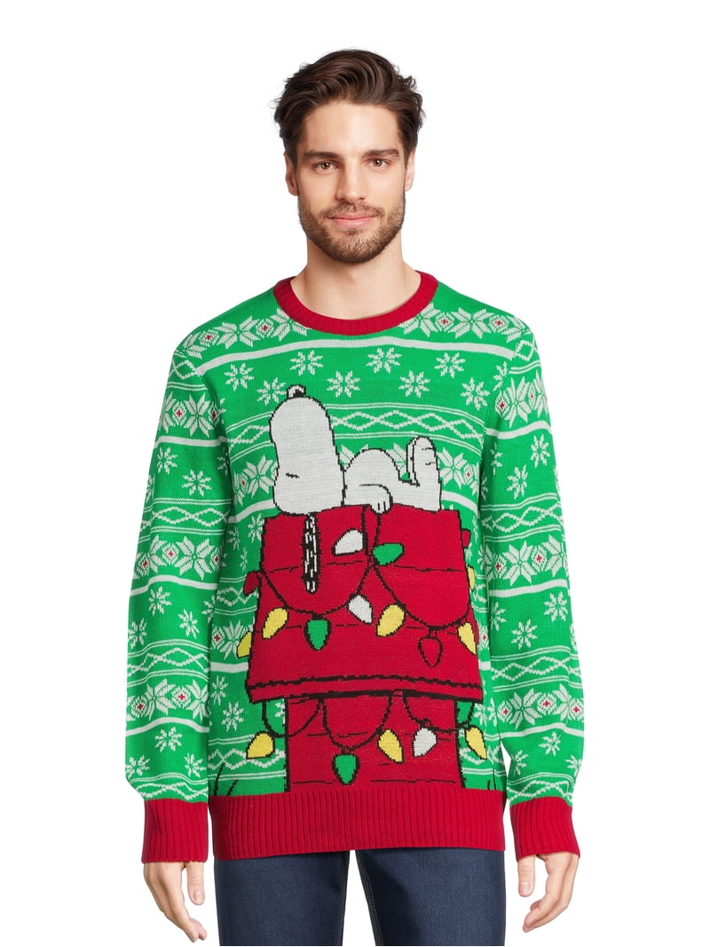 Vintage Snoopy Weihnachten Pullover Peanuts Men's Snoopy Christmas