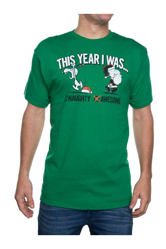 Peanuts Men's Snoopy I Was Awesome Christmas Graphic Tee