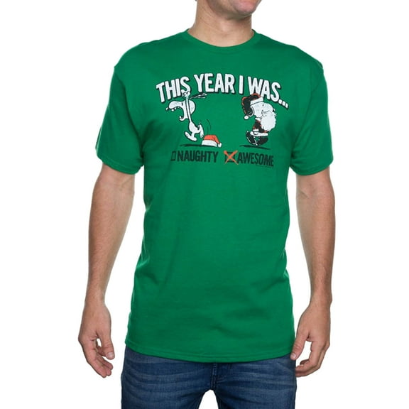 Peanuts Men's Snoopy I Was Awesome Christmas Graphic Tee