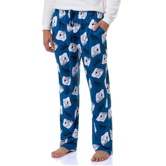 Peanuts Mens' Snoopy Nope Not Today Tossed All-Over Print Lounge Sleep Pajama Pants Loungewear Sleepwear