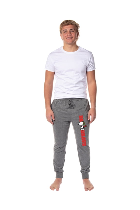 Peanuts Men's Snoopy Red Baron Be Brave Sleep Jogger Pajama Pants X-Large
