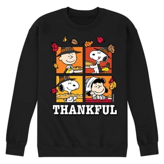 Peanuts - Thankful Charlie Snoopy and Lucy Graphic Fleece Sweatshirt