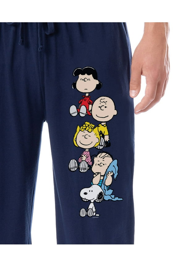 Peanuts Mens' Charlie Brown Snoopy Sleep Jogger Pajama Pants For Adults