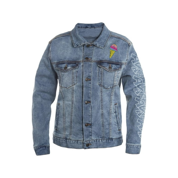 Peanuts Mens Ice Cream Jean Graphic Denim Jacket