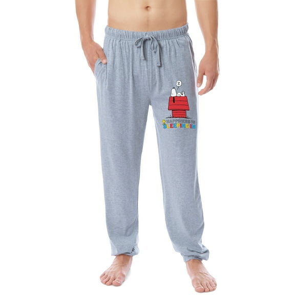 Peanuts Mens' Snoopy Happiness Is Sleeping In Sleep Jogger Pajama Pants