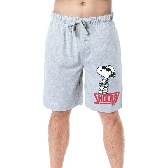 Peanuts Mens' Snoopy Rocker Cool Punk Character Sleep Pajama Shorts