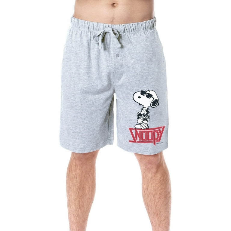 Peanuts Mens Snoopy Rocker Cool Punk Character Sleep Pajama Shorts
