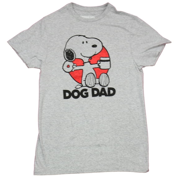 Peanuts Mens T-Shirt - Snoopy Dog Dad Donut & Coffee (Medium)