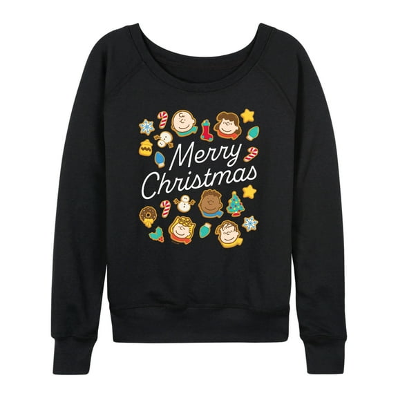Peanuts - Merry Christmas Cookies - Women's French Terry Long Sleeve Pullover