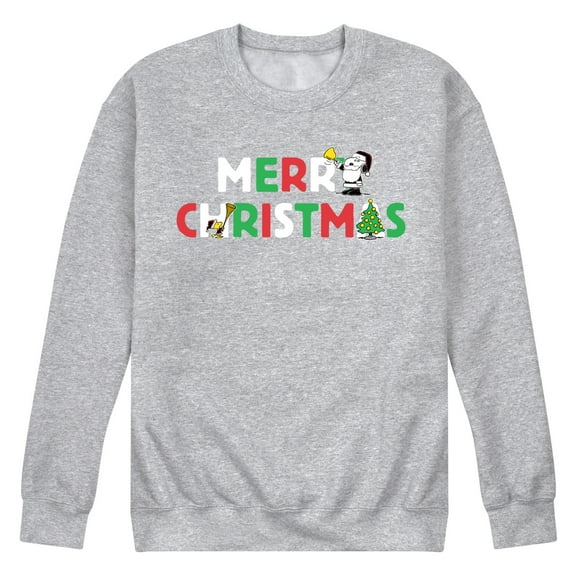 Peanuts - Merry Christmas Snoopy - Men's Crew Neck Fleece Pullover