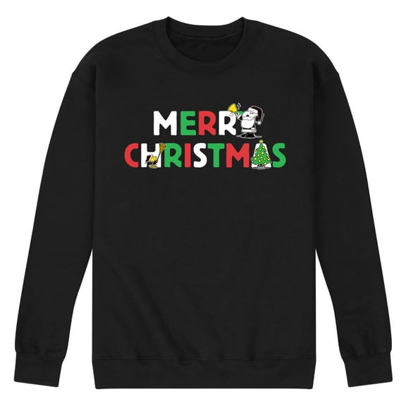 Peanuts - Merry Christmas Snoopy - Men's Crew Neck Fleece Pullover