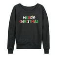 thumbnail image 1 of Peanuts - Merry Christmas Stacked - Women's Lightweight French Terry Long Sleeve Shirt, 1 of 6