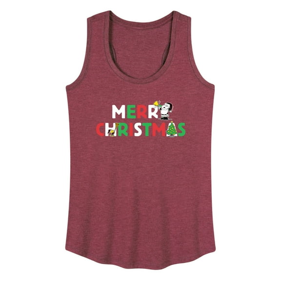 Peanuts - Merry Christmas Stacked - Women's Racerback Tank Top