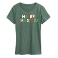 thumbnail image 1 of Peanuts - Merry Christmas Stacked - Women's Short Sleeve Graphic T-Shirt, 1 of 6