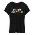 thumbnail image 1 of Peanuts - Merry Christmas Stacked - Women's Short Sleeve Graphic T-Shirt, 1 of 6