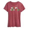 thumbnail image 1 of Peanuts - Merry Christmas Stacked - Women's Short Sleeve Graphic T-Shirt, 1 of 6