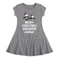 thumbnail image 1 of Peanuts - Merry Xmas Warm Wishes - Toddler And Youth Girls Fit And Flare Dress, 1 of 1