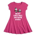 thumbnail image 1 of Peanuts - Charlie Brown & Snoopy Merry Christmas Warm Wishes - Toddler And Youth Girls Fit And Flare Dress, 1 of 5