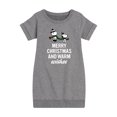 thumbnail image 1 of Peanuts - Charlie Brown & Snoopy Merry Christmas Warm Wishes - Toddler And Youth Girls Fleece Dress, 1 of 6
