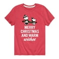 thumbnail image 1 of Peanuts - Charlie Brown & Snoopy Merry Christmas Warm Wishes - Toddler And Youth Short Sleeve Graphic T-Shirt, 1 of 6