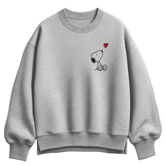Peanuts - Mini Valentine Snoopy Heart - Women's Oversized Fleece Crew Sweatshirt