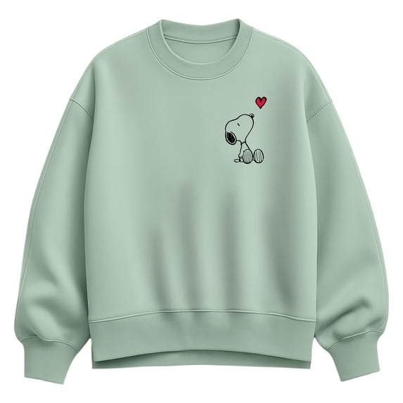 Peanuts - Mini Valentine Snoopy Heart - Women's Oversized Fleece Crew Sweatshirt