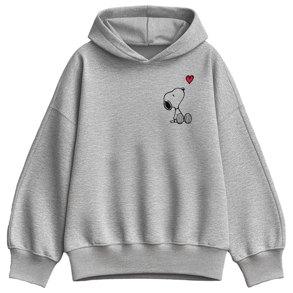 Peanuts - Mini Valentine Snoopy Heart - Women's Oversized Fleece Hoodie Sweatshirt