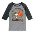 thumbnail image 1 of Peanuts - Mountains Are Calling - Toddler And Youth Raglan Graphic T-Shirt, 1 of 5