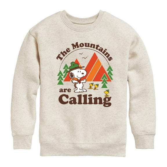 Peanuts - Mountains Are Calling - Toddler & Youth Crewneck Fleece Sweatshirt