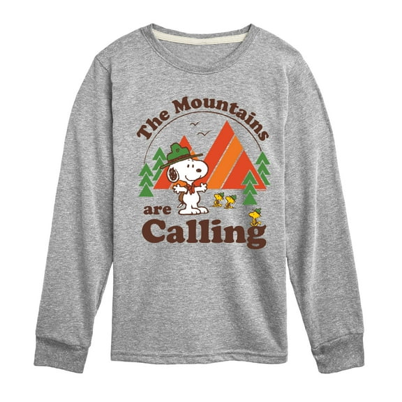 Peanuts - Mountains Are Calling - Toddler & Youth Long Sleeve Graphic T-Shirt