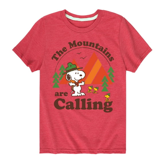 Peanuts - Mountains Are Calling - Toddler & Youth Short Sleeve Graphic T-Shirt