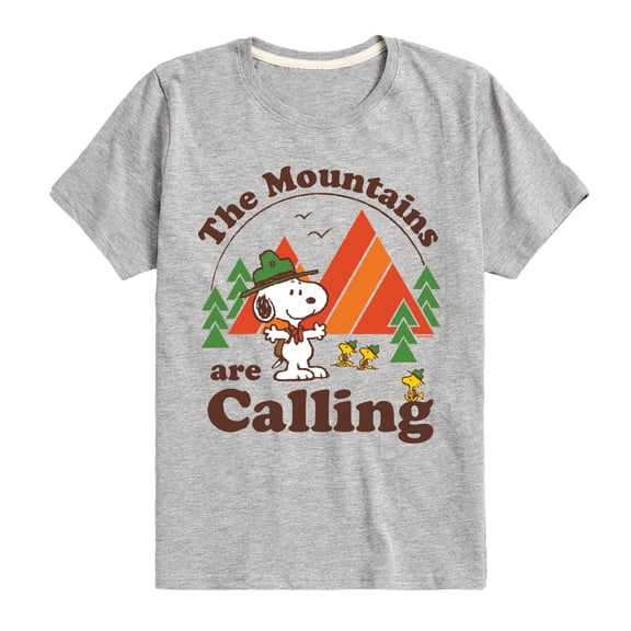 Peanuts - Mountains Are Calling - Toddler & Youth Short Sleeve Graphic T-Shirt