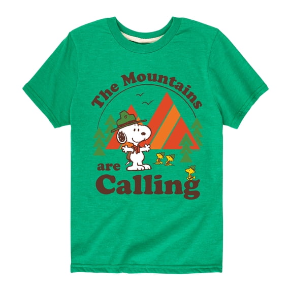 Peanuts - Mountains Are Calling - Toddler & Youth Short Sleeve Graphic T-Shirt