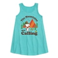 thumbnail image 1 of Peanuts - Mountains Are Calling - Toddler and Youth Girls A-line Dress, 1 of 5