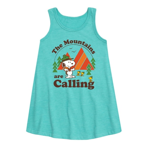 Peanuts - Mountains Are Calling - Toddler and Youth Girls A-line Dress