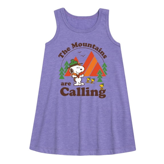 Peanuts - Mountains Are Calling - Toddler and Youth Girls A-line Dress
