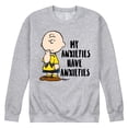 thumbnail image 1 of Peanuts - My Anxieties Have Anxieties - Men's Crew Fleece Sweatshirt, 1 of 5
