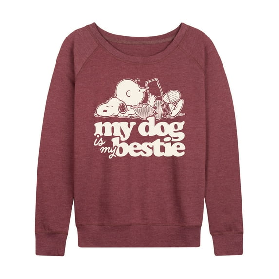 Peanuts - My Dog Is My Bestie - Women's Lightweight French Terry Long Sleeve Shirt