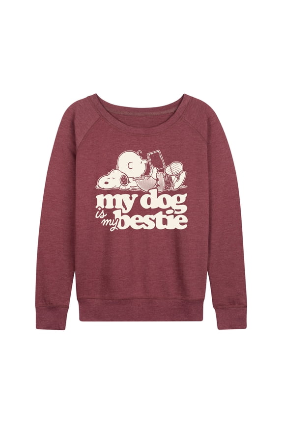 - My Dog Is My Bestie - Women's Lightweight French Terry Long Sleeve Shirt