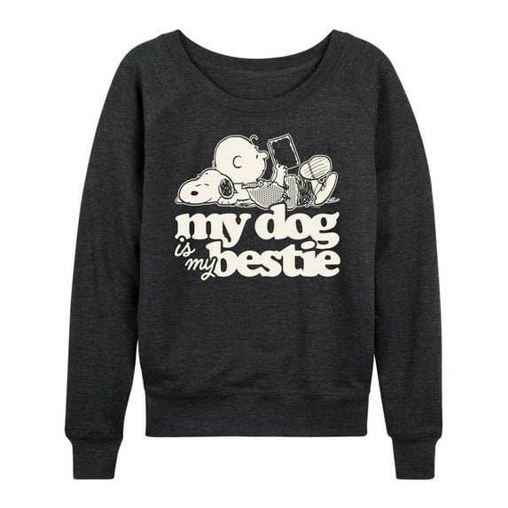 Peanuts - My Dog Is My Bestie - Women's Lightweight French Terry Long Sleeve Shirt