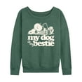 thumbnail image 1 of Peanuts - My Dog Is My Bestie - Women's Lightweight French Terry Long Sleeve Shirt, 1 of 6