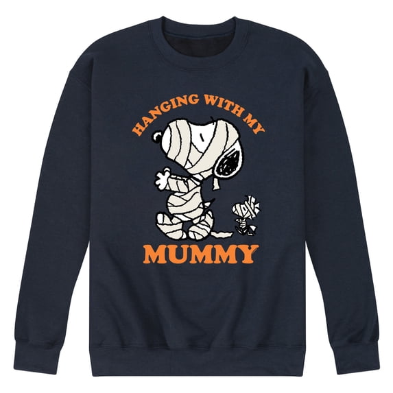 Peanuts - My Mummy Art - Men's Crew Neck Fleece Pullover