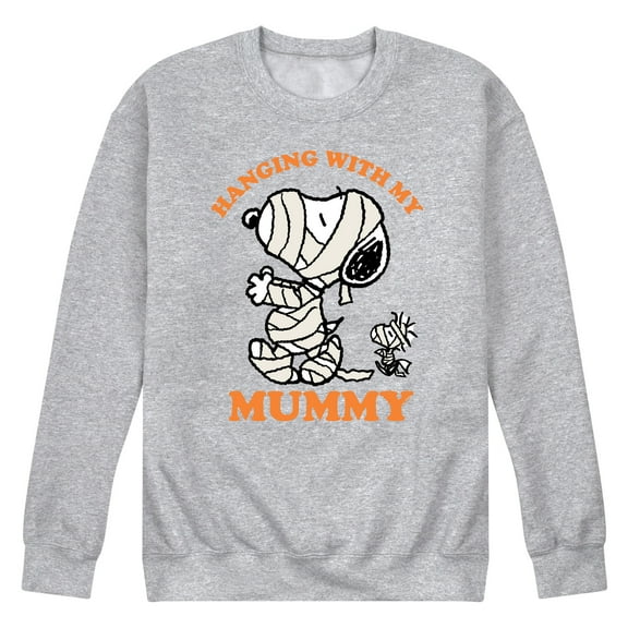 Peanuts - My Mummy Art - Men's Crew Neck Fleece Pullover