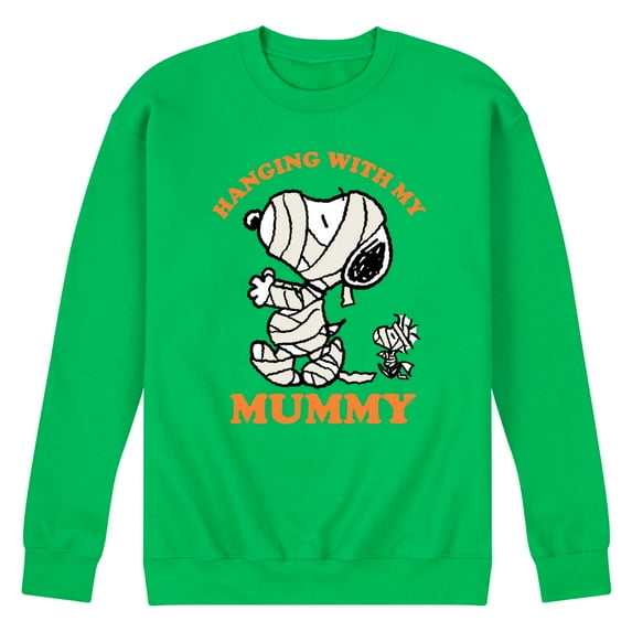 Peanuts - My Mummy Art - Men's Crew Neck Fleece Pullover