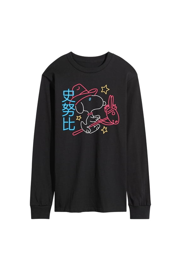 - Neon Lunar NY Snoopy - Men's Long Sleeve Graphic T-Shirt