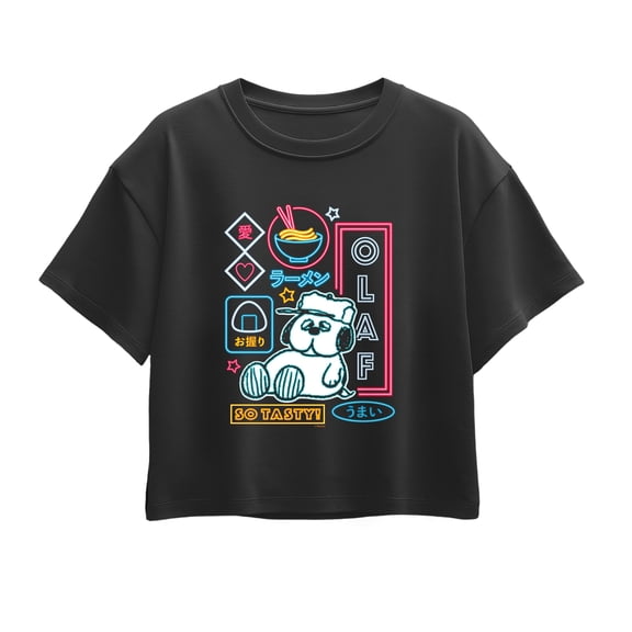 Peanuts - Neon Olaf - Youth Girl Short Sleeve Boxy Tee